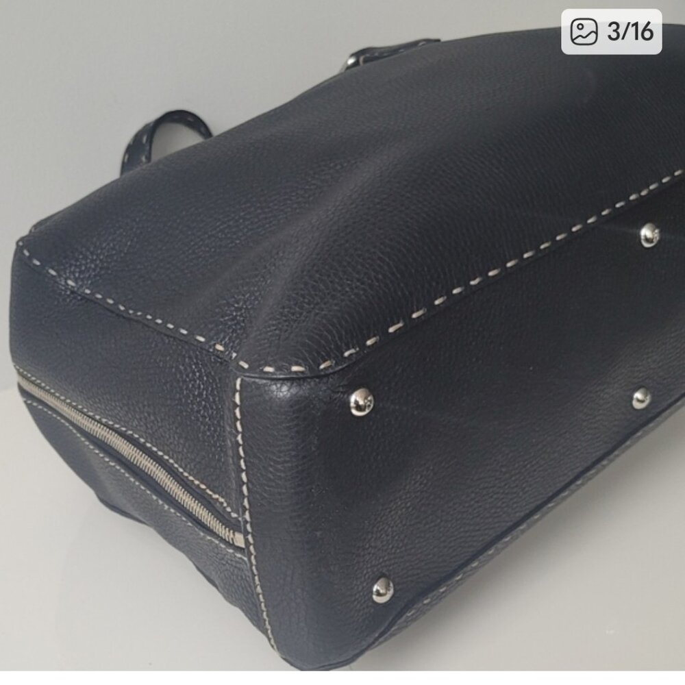 FENDI Selleria Black Leather Tote Bag - Picture 3 of 14